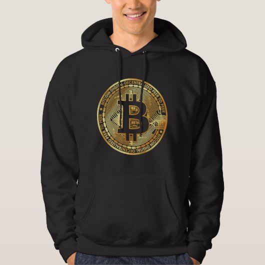 Veste À Capuche Bitcoin - Conception de pièce métallique - BTC (Devant)