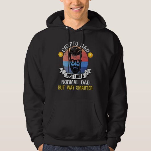 Veste À Capuche Bitcoin Dogecoin Crypto Papa Comme Un Da Normal (Devant)