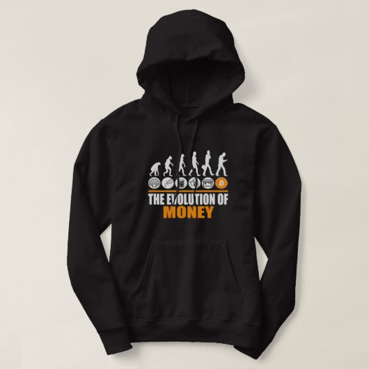 Veste À Capuche Bitcoin Evolution de l'argent drôle BTC Cryptocurr (Design devant)