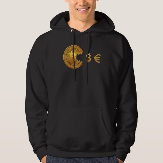 Veste À Capuche Bitcoin Mange Dollar Cryptomonnaie Bitcoin (Devant)