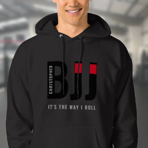 Veste À Capuche BJJ Brazil Jiu Jitsu Ajouter Nom Ceinture noire