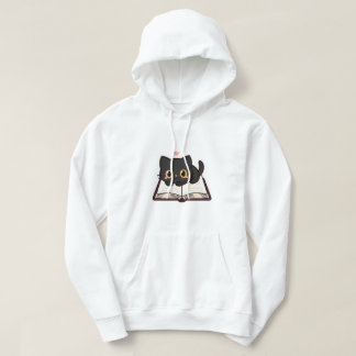 Veste À Capuche Black Cat and Book Embroidered Comfort Colors Tee,