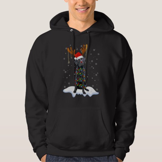 Veste À Capuche Black Lab Labrador Christmas Tree Light Pyjama Chi (Devant)