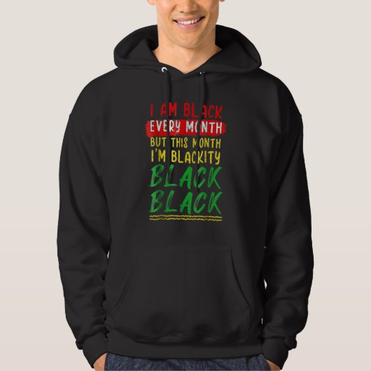 Veste À Capuche Blackity Black Every Month Black History BHM BLM A (Devant)