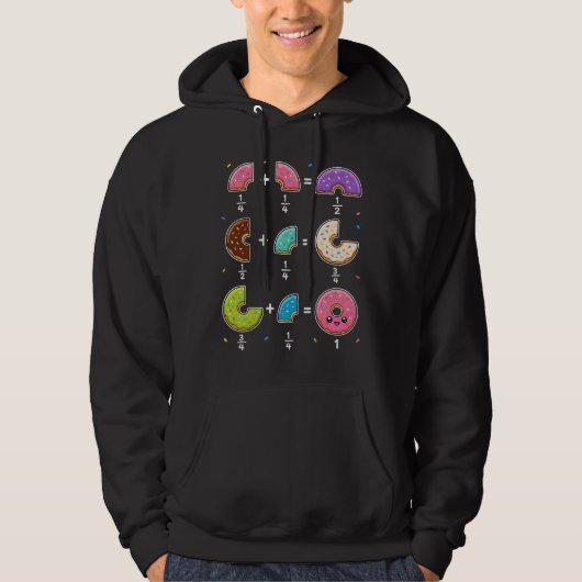 Veste À Capuche Blagues de maths sur les fractions de beignets (Devant)