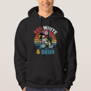 Veste À Capuche Blanc rouge et art de pêche bruh