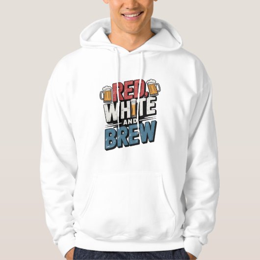 Veste À Capuche Blanc rouge et Gras brun (Devant)