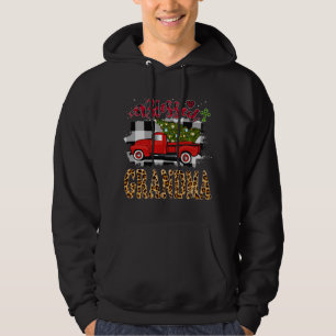 Veste À Capuche Blessé Camion Rouge Plaid Xmas Tree Grand-mère Fam