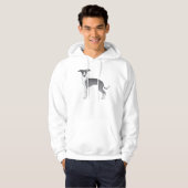 Veste À Capuche Bleu Et Blanc Italien Greyhound Design (Devant entier)