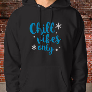 Veste À Capuche Bleu gras "Vibes de refroidissement seulement" ave