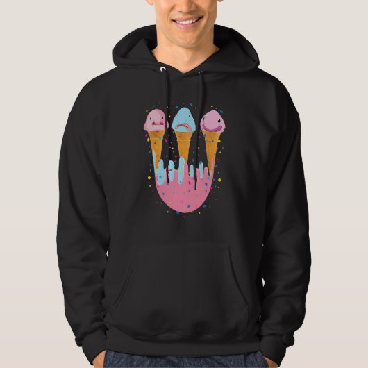 Veste À Capuche Blobfish Glace Crème laide Poisson (Devant)