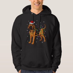 Veste À Capuche Bloodhound Chien Xmas Éclairage Santa Hat Bloodhou