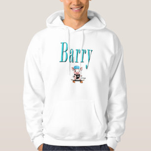 Veste À Capuche Blue Barry Nom Et Piggy Skateboarding,