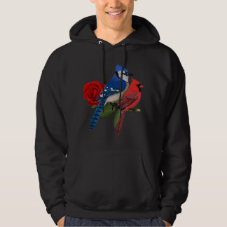 Veste À Capuche Blue Jay Cardinal Bird Saint Valentin Rose Birdlo