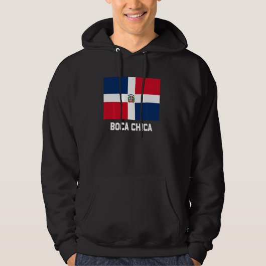 Veste À Capuche Boca Chica République dominicaine Drapeau Emblem E (Devant)