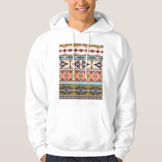 Veste À Capuche Boho Tribal Motif géométrique Sud-Ouest Aztec (Devant)