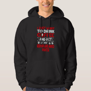 Veste À Capuche Boire du café et caresser mon pointer allemand à p
