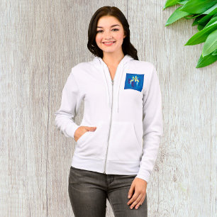 Veste À Capuche Boîte cadeau bleu avec ruban jaune et Aqua