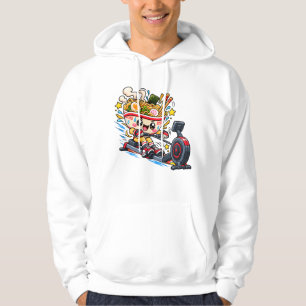 Veste À Capuche Bol de ramen mignon Machine à ramer Dessin animé F