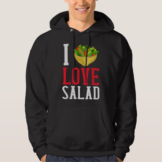Veste À Capuche Bol de salade végane avec assaisonnement J'adore (Devant)