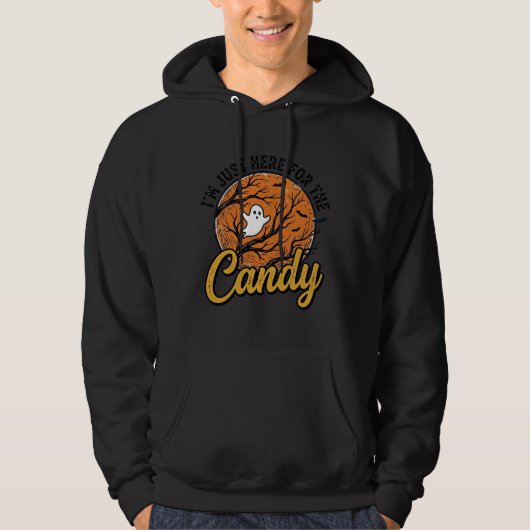 Veste À Capuche Bonbons Halloween Fantôme Conception Vectorielle V (Devant)