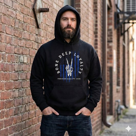 Veste À Capuche Bone Deep Loyalty Skeleton Hand USA Flag Hoodie