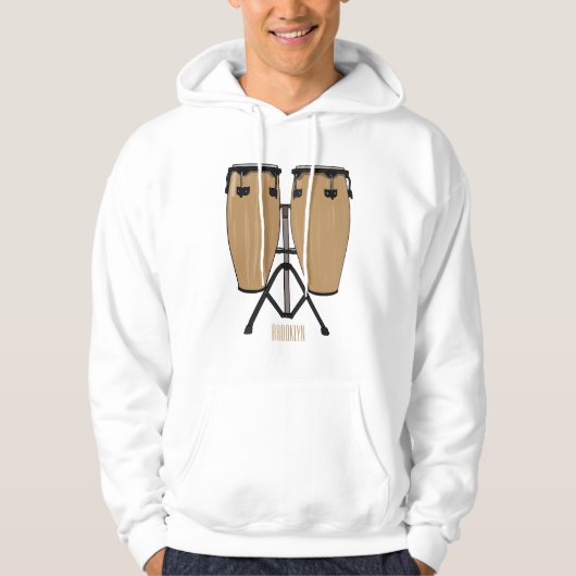 Veste À Capuche Bongo, dessin animé de batterie (Devant)