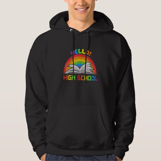 Veste À Capuche Bonjour collège Hello lycée (Devant)
