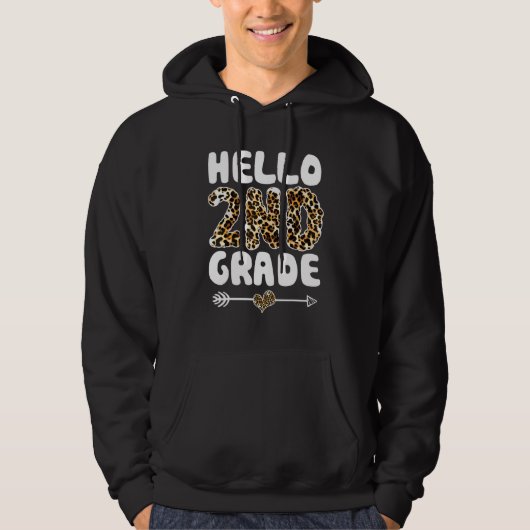 Veste À Capuche Bonjour Empreinte de léopard de 2e année Enseignan (Devant)
