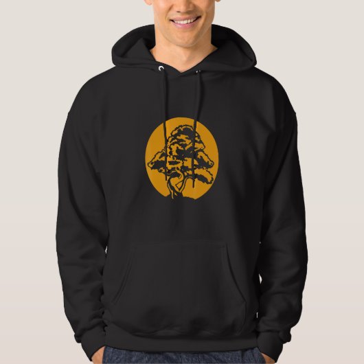 Veste À Capuche Bonsai Avec Coucher De Soleil (Devant)