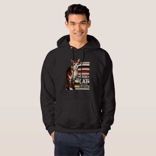 Veste À Capuche Book Reading Studying Cat Reader Kitten (Devant entier)