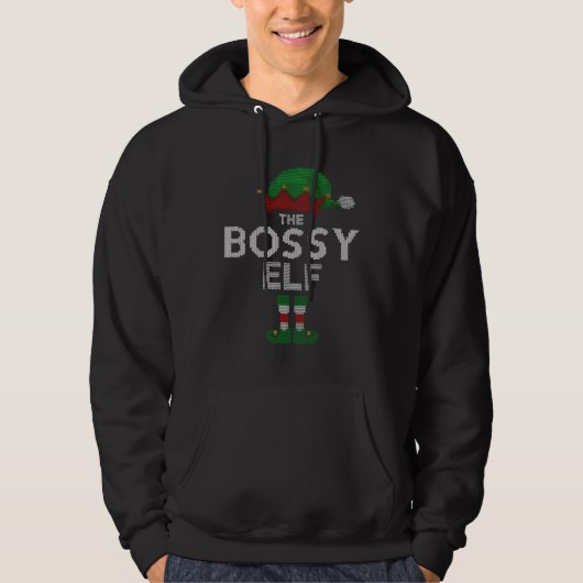 Veste À Capuche Bossy Elf Ugly Christmas Sweater Xmas Family Match (Devant)