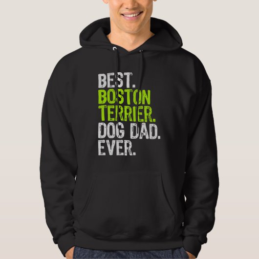 Veste À Capuche Boston Terrier Chien papa Fête des pères Drôle Chi (Devant)