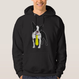 Veste À Capuche Boston Terrier Et Cravate Jaune