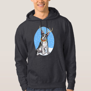 Veste À Capuche Boston Terrier Reindeer