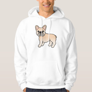 Veste À Capuche Bouledogue français crème Chien de dessin animé mi