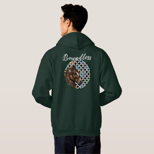 Veste À Capuche Boundless Horse Hoodie – Alhambra Geometric Art Ba (Dos entier)