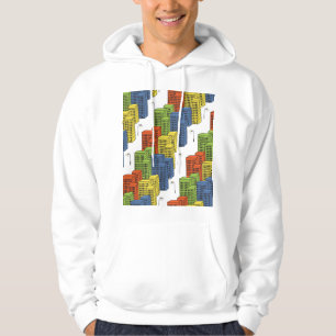 Veste À Capuche Bouteilles en verre, design Motif Abstrait.