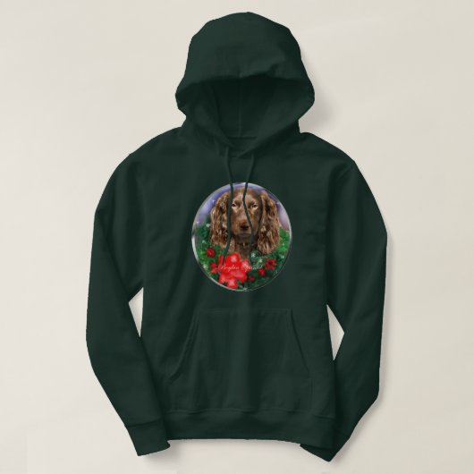 Veste À Capuche Boykin Spaniel Cadeaux de Noël (Design devant)