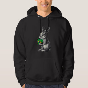 Veste À Capuche Brasil Drapeau Rabbit Coeur Brasilienne Pride Brés