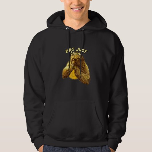 Veste À Capuche Bro Just Chill Sloth dit Sloth Lazy 3 (Devant)
