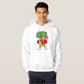 Veste À Capuche Brocoli à la boxe avec des gants de boxe (Devant entier)