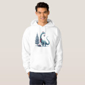 Veste À Capuche Brontosaurus dinosaure de Noël (Devant entier)