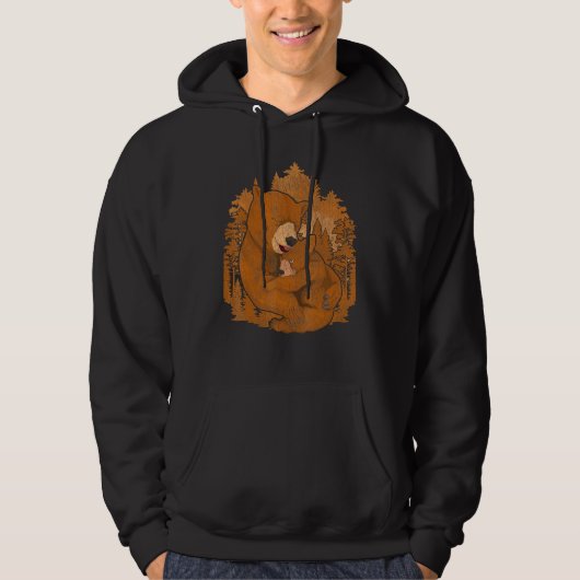Veste À Capuche Brown Ours Faune Extérieur Nature Forêt Mère (Devant)