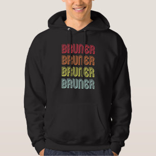 Veste À Capuche Bruner Nom de famille Retro Vintage 80s Anniversai