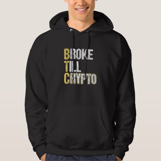 Veste À Capuche Btc Brossé Jusqu'À Crypto Bitcoin (Devant)