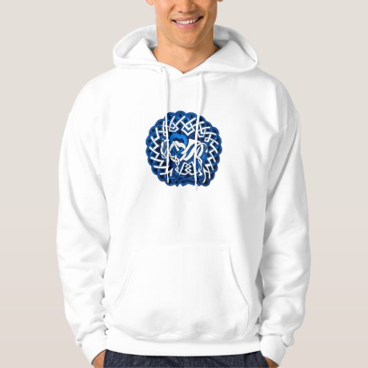 Veste À Capuche Buffalo/bison celtiques, bleu (Devant)