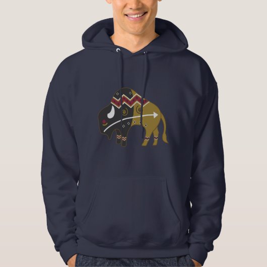 Veste À Capuche Buffalo indien tribal (Devant)