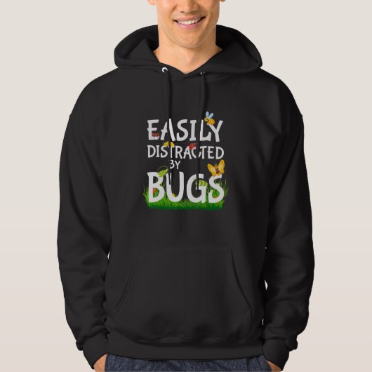 Veste À Capuche Bugs Insectes Science Facilement Distrait Par Les (Devant)