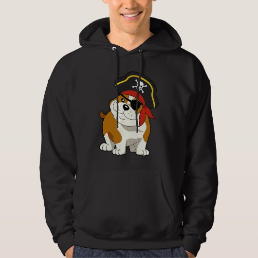 Veste À Capuche Bulldog Dog Pirate Captain with Skull Easy Hallowe (Devant)